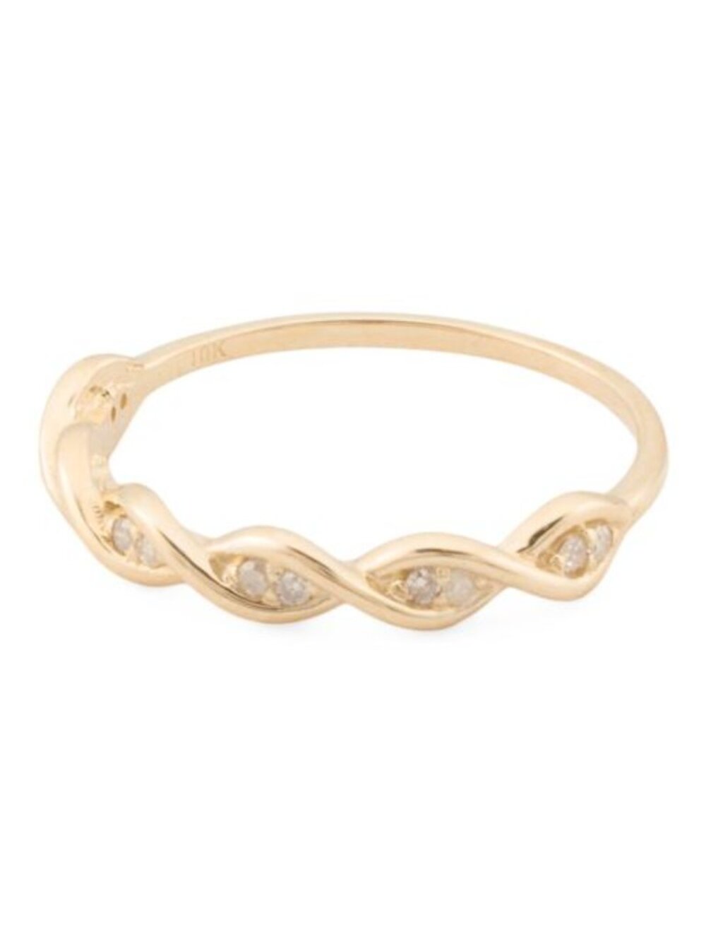 WHITE LOTUS 10kt Gold Diamond Swirl Ring